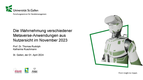 Die Wahrnehmung verschiedener Metaverse Anwendungen aus Nutzersicht im November 2023